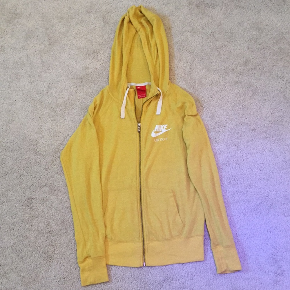 Yellow Nike zip up hoodie